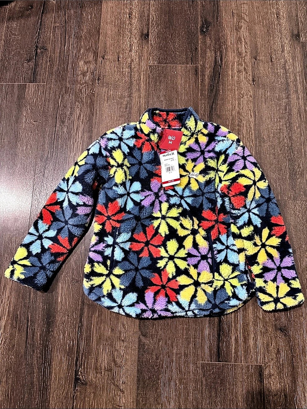 Hurley Boys 4T Floral Fleece Jacket NWT